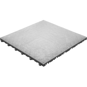 Florco Kunststoff-Klickfliese in Weiss-Alu, 40x40 cm. Bodenfliese mit Klicksystem für Innenräume.