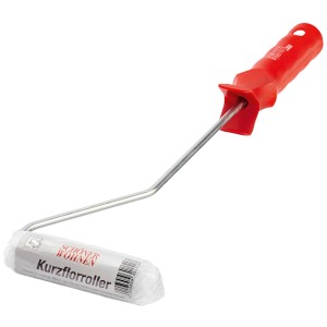 Schöner Wohnen Kurzflorroller 10 cm mit rotem Griff, Farbroller für Wandfarben und Kreativprodukte.