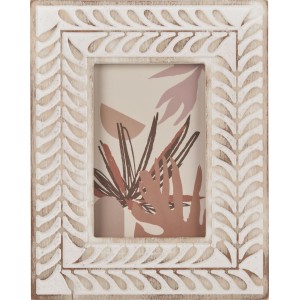 Bilderrahmen Desert Flower, 10x15 cm, MDF mit Blattmuster in Natur.