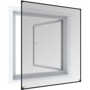 Windhager Magnetfenster, anthrazit, 100x120cm, Insektenschutz für Fenster.