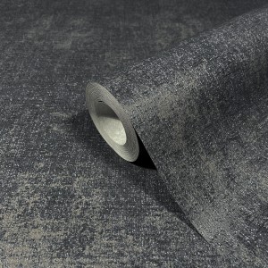 Rolle Marburg Vliestapete Uni Modern Schwarz mit feiner Struktur.