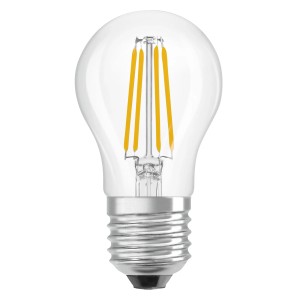 Osram LED-Lampe E27 Tropfenform, 3,4W, warmweiß, klar. Filament-Technologie für dekorative Beleuchtung.