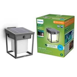 Philips Blaise Solar Wandleuchte mit Sensor, anthrazit, mit Verpackung.