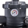Detailaufnahme der Intex Krystal Clear Sandfilteranlage SX2800 mit Manometer.