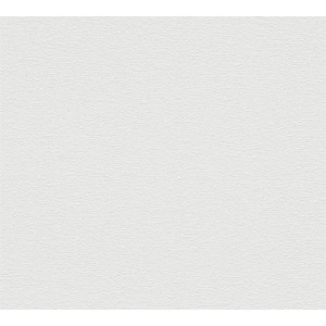 Weiße AS-Creation Vliestapete mit leichter Struktur, matte Uni-Tapete für Wohnräume.