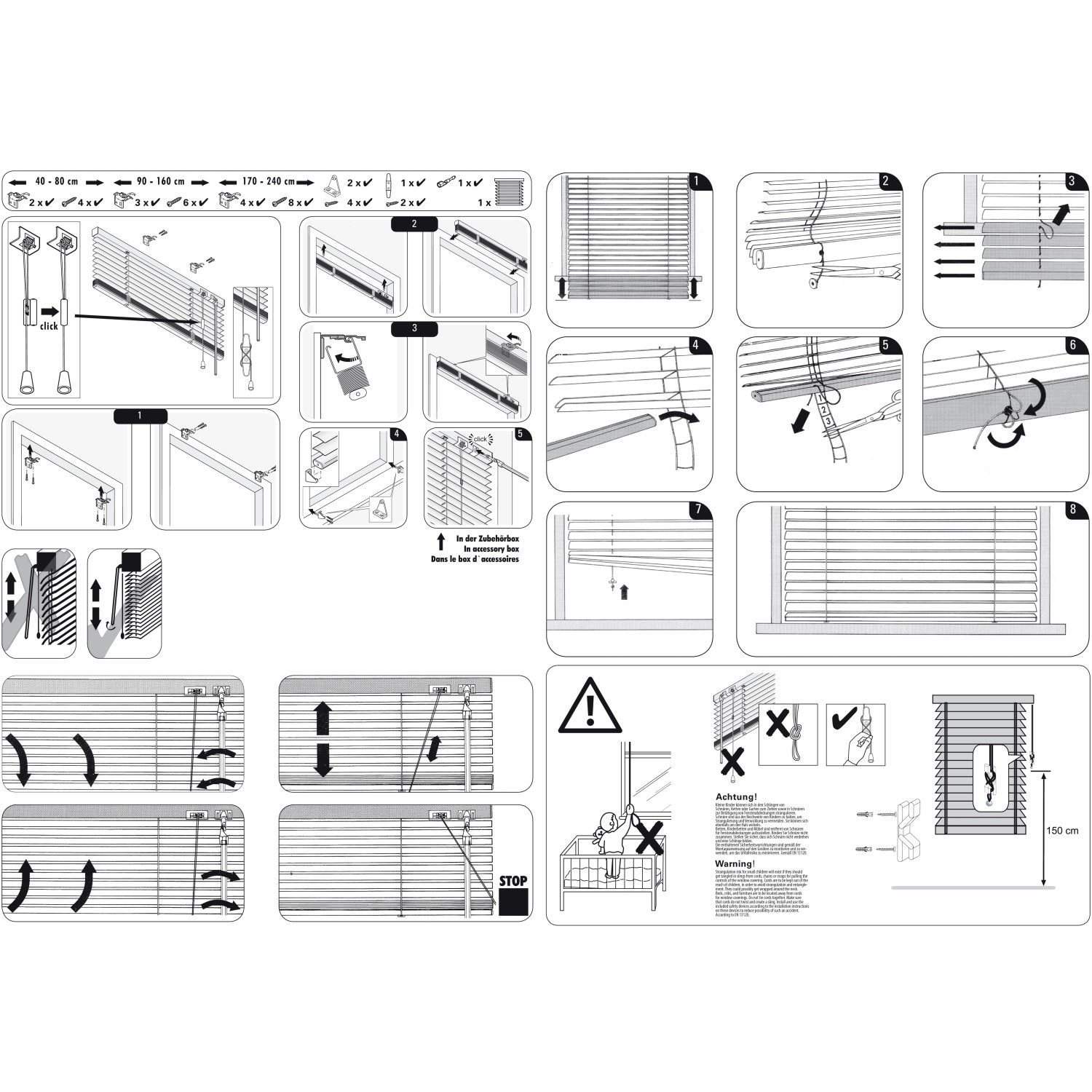 Montageanleitung für Gardinia Aluminium Jalousie 70x175 cm, silberfarben.