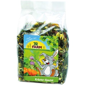 JR Farm Nagerfutter Kräuter-Spezial, 500g Packung mit Kräutern, Blüten und Gemüse für Nager.