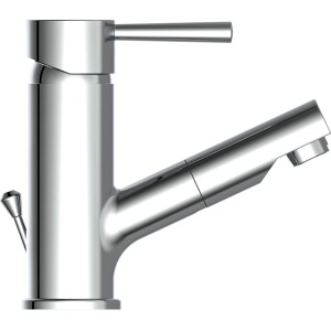 Schütte Waschtischarmatur Cornwall, Chrom, mit herausziehbarer Haarbrause.