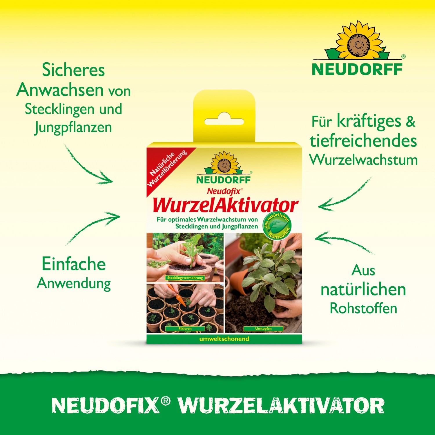Neudorff Neudofix Wurzel-Aktivator 40g: Bodenhilfsstoff für Stecklinge und Jungpflanzen für optimales Wurzelwachstum.