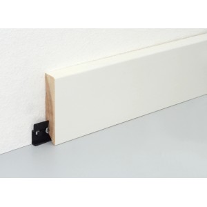 FN Neuhofer Sockelleiste L0156L, Kiefer, weiß lackiert mit Clip-System.