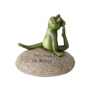 Beige Yoga Frosch Figur (3-fach sortiert) von Boltze, 15 cm hoch. Dekorative Yoga Figur.