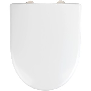 Weißer Wenko WC-Sitz Exclusive für Geberit Renova, Duroplast, mit Absenkautomatik.