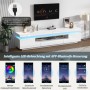okwish TV Schrank mit LED Hochglanz Schublade Lowboard Wohnzimmer 75 Zoll 175x38x45cm Weiß_6
