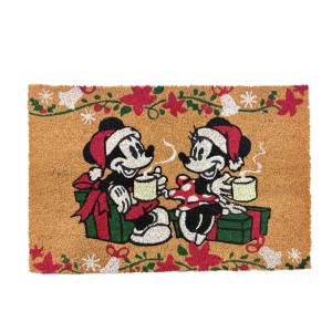 Disney Weihnachten Fußmatte mit Mickey und Minnie Motiv, ideal als Weihnachtsdekoration.