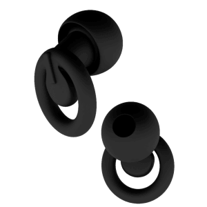 Zwei schwarze CUXCES Ohrstöpsel aus weichem Silikon, 21 dB Gehörschutz für Bau, Schlaf, Reisen, Konzerte.
