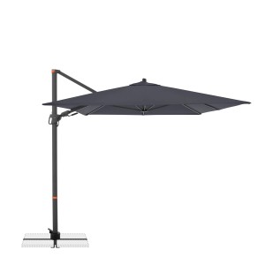 Anthrazitfarbener Doppler Ampelschirm MyZone 240x320 cm mit Kurbelmechanik.
