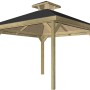 Weka Freizeitlaube Rimini Spar-Set, 304x304 cm, Holzpavillon mit Dachaufsatz.