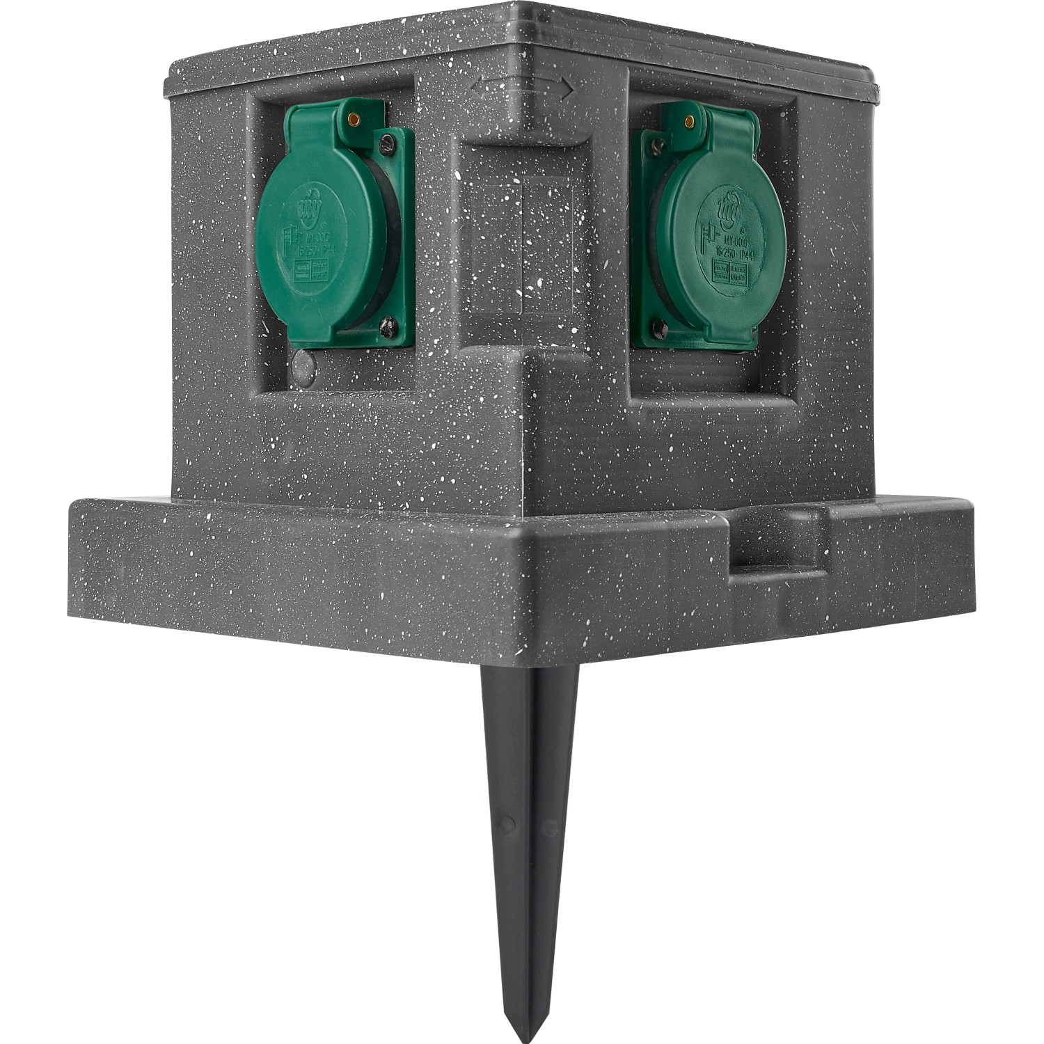 Gartensteckdose Steinoptik mit Schutzdeckel 4fach kaufen bei OBI