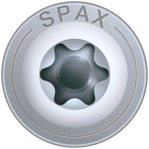 Detailaufnahme Spax Hi.Force Tellerkopfschraube Wirox, 10x100 mm, für Spanplatten und Holz.
