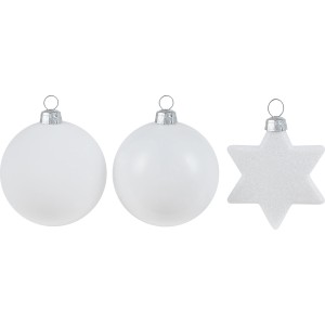 Christbaumkugel-Set Kunststoff Ø 6 cm 50-teilig Weiß