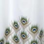 MSV Duschvorhang Pfau, mehrfarbig, 180x200cm, Polyester mit Pfauenfeder-Muster.
