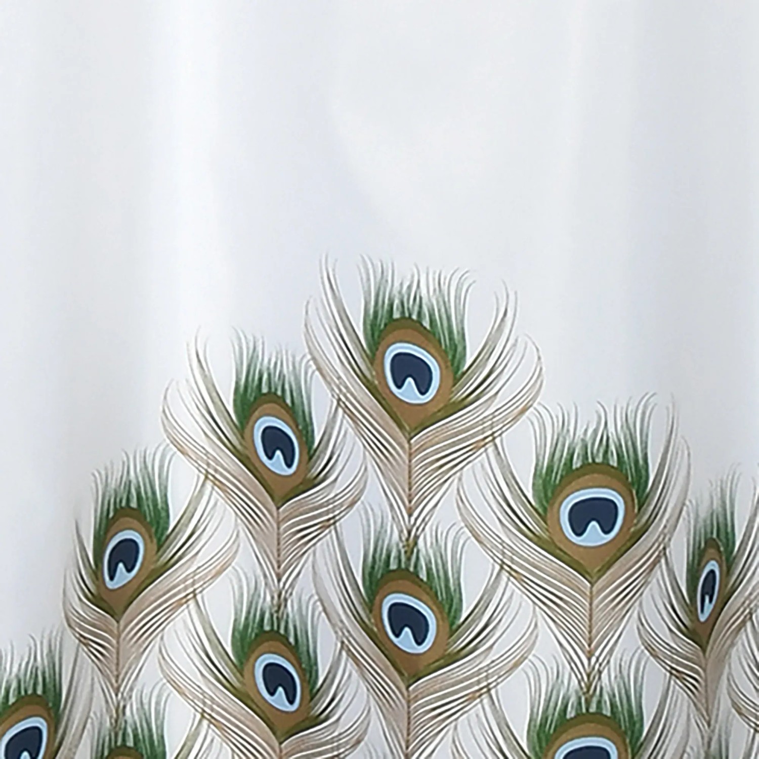 MSV Duschvorhang Pfau, mehrfarbig, 180x200cm, Polyester mit Pfauenfeder-Muster.
