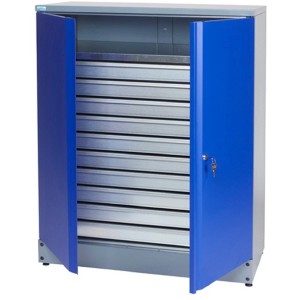 Küpper Materialschrank Modell 70697, 10 Schubladen, Doppeltür, 910 mm breit