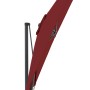Rechteckiger, bordeauxroter Doppler Ampelschirm 310x210 cm mit Kurbel und Neigungsfunktion.