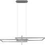 Moderne LED-Pendelleuchte Salinas, 34W, Nickel matt, mit rechteckigen Leuchtelementen.