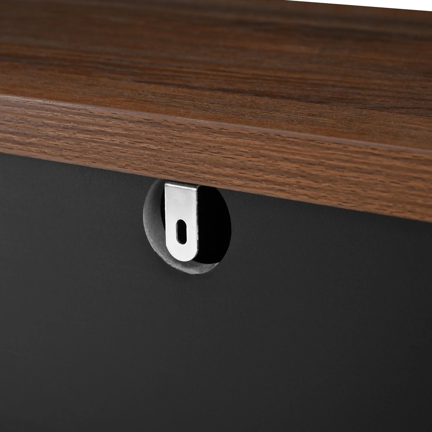 okwish Sideboard mit Stauraum Wohnzimmer 160x35x76cm Schwarz_7