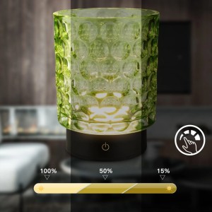 Brilo Akku-LED-Tischleuchte Sunora Glas Dimmbar Touch Grün
