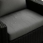 Graues Gartenkissen (120x50 cm) für Polyrattan-Möbel, wasserabweisend.