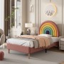 okwish Polsterbett 90x200cm mit Höhenverstellbarem Kopfteil Jugendzimmer Rosa ohne Matratze_3