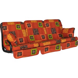 Angerer Hollywoodschaukel Auflage Star Sevilla Terra, dreiteilig mit Kissen.