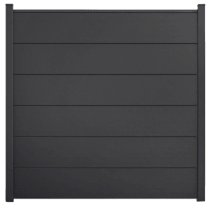 GroJa BasicLine Steckzaun, 180x180 cm, Anthrazit, PVC Sichtschutzzaun für den Garten.