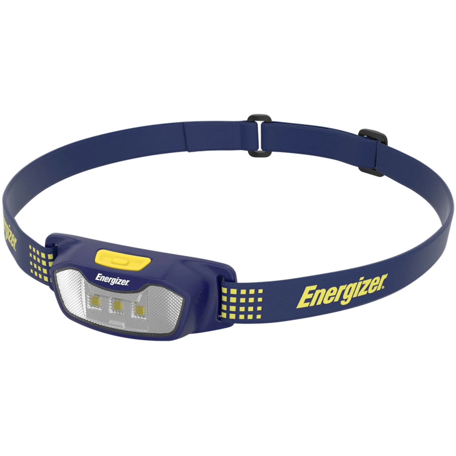 Energizer Compact Sport Kopflampe, blau, mit LED-Licht und verstellbarem Kopfband.