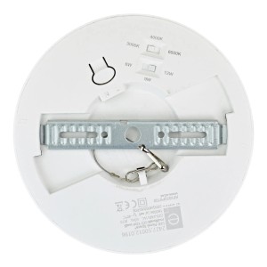 Weiße E2 Elektro LED Deckenleuchte Space, 12W, mit einstellbarer Farbtemperatur und Leistungsstufen.