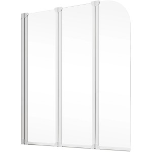 Schulte ExpressPlus Badewannenaufsatz Komfort, 3-teilig, Alpinweiß, 140x125 cm