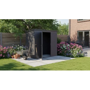 Weka Metall-Gerätehaus Gary 242 cm x 148 cm Anthrazit