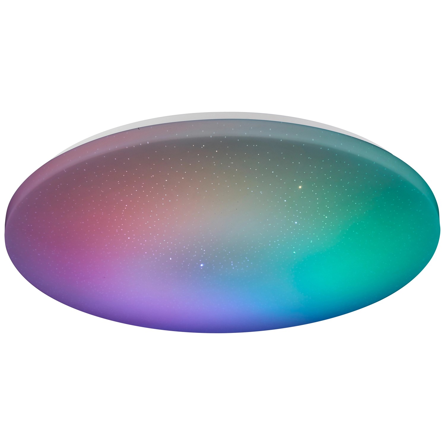 Weiße LED-Deckenleuchte Leonie mit RGB-Funktion, Ø 49 cm. Dimmbar und mit Farbwechsel.