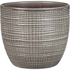 Scheurich Übertopf 866 Pimienta, Ø 16 cm, aus Keramik mit Textil-Muster für den Innenbereich.