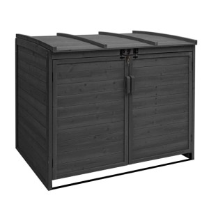MCW Mülltonnenbox Erweiterung H75b, braun, 138x69x105cm, für Gartengeräte und Mülltonnen
