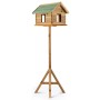 Moorland Vogelhaus aus Holz mit grünem Dach und stabilem Ständer.