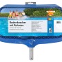Blauer Summer Fun Bodenkescher mit Rahmen für die Poolreinigung.