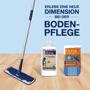 Bona Refresher 1 l für geölte Holzböden mit Wischer und Reinigungspad.
