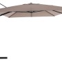 Beiger Ampelschirm Bonbeach, 392 cm, mit Kurbel und schwarzem Gestell.