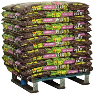 Palette Compo Sana Teicherde, 720L (36 Säcke à 20L), Spezialerde für Wasser- und Sumpfpflanzen.