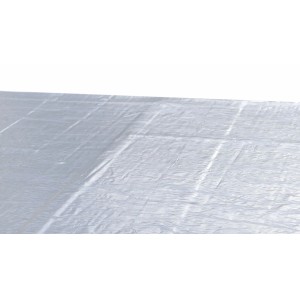 Weka Dachbahnenset für Saunahaus Naantali, silbergraue Aluminium-Oberfläche.
