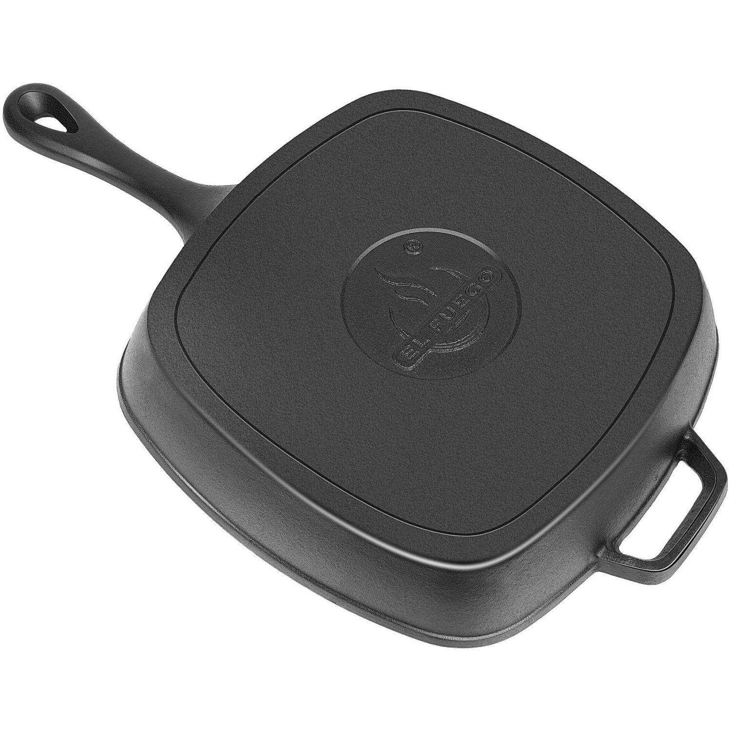 El Fuego Bratpfanne aus Gusseisen, Grillutensil mit Stiel- und Bügelgriff.