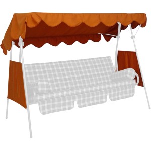 Terracotta Sonnendach mit Seitenteilen für Hollywoodschaukel, 120x200 cm.